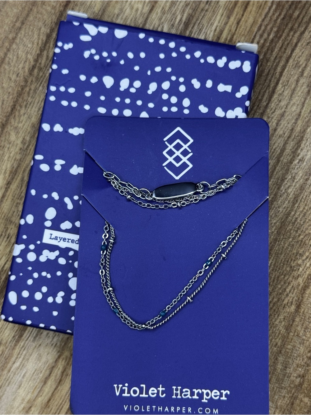 Violet Harper Women's Layered Silver Necklace with Bracelet